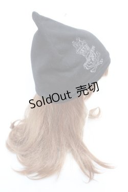 画像3: ALGONQUINS / 刺繍入りネコ耳帽子  黒 Y-25-12-04-027-AL-AC-SZ-ZY