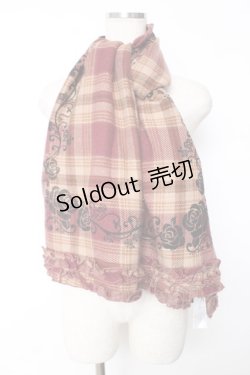 画像1: axes femme / チェックフロッキーストール  ブラウン Y-25-12-04-030-AX-ZA-SZ-ZY