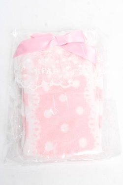 画像1: Angelic Pretty / Sweet Dotクルー丈ソックス  ピンク Y-25-12-05-007-AP-ZA-SZ-ZY