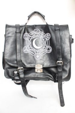 画像1: Restyle / 六芒星刺繍バック  黒 Y-25-12-05-045-GO-BG-SZ-ZY