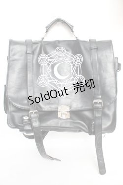 画像1: Restyle / 六芒星刺繍バック  黒 Y-25-12-05-045-GO-BG-SZ-ZY