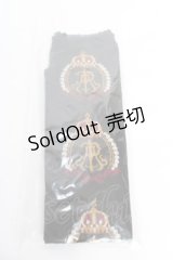 ALICE and the PIRATES / A/P王冠エンブレム柄オーバーニーソックス  黒 Y-25-12-05-008-PA-ZA-SZ-ZY