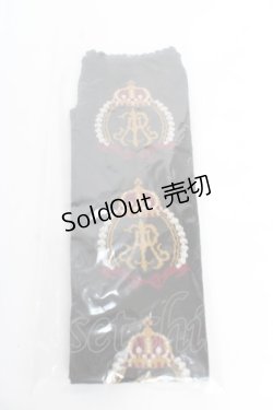 画像1: ALICE and the PIRATES / A/P王冠エンブレム柄オーバーニーソックス  黒 Y-25-12-05-008-PA-ZA-SZ-ZY