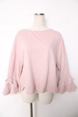 画像1: Cherir la femme / 袖リボンスウェットトップス M ピンク Y-25-12-05-051-LO-TO-SZ-ZI (1)