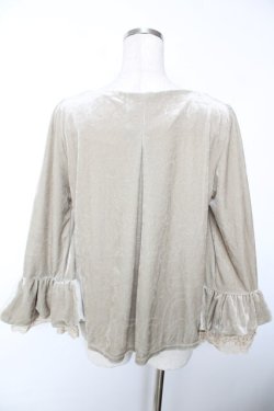 画像2: Cherir la femme / 袖リボンスベロアトップス M ゴールド Y-25-12-05-052-LO-TO-SZ-ZY