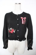 axes femme kawaii / ベリーズピクニックニットカーディガン M 黒 Y-25-12-05-053-AX-TO-SZ-ZY