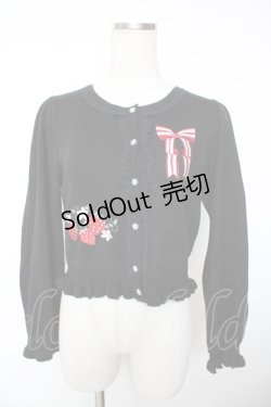 画像1: axes femme Kawaii / ベリーズピクニックニットカーディガン M 黒 Y-25-12-05-053-AX-TO-SZ-ZS