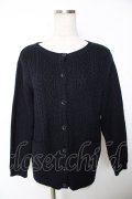 Cherir la femme / 後ろレースニットカーディガン M 紺 Y-25-12-05-054-LO-TO-SZ-ZY