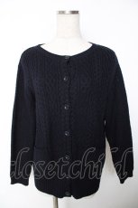 画像1: Cherir la femme / 後ろレースニットカーディガン M 紺 Y-25-12-05-054-LO-TO-SZ-ZT617 (1)