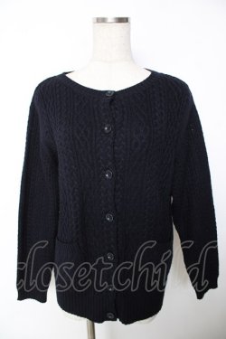 画像1: Cherir la femme / 後ろレースニットカーディガン M 紺 Y-25-12-05-054-LO-TO-SZ-ZY
