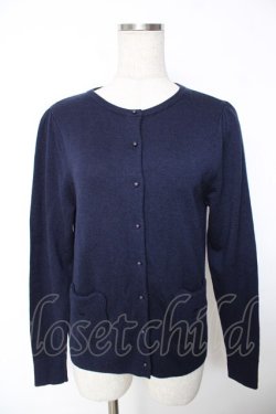 画像1: Cherir la femme / くまポケットカーディガン M 紺 Y-25-12-05-055-LO-TO-SZ-ZY