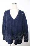 画像1: Franche Lippee / ケーブル編みニットカーディガン M 紺 Y-25-12-05-056-LO-TO-SZ-ZT414 (1)