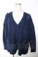 画像1: Franche Lippee / ケーブル編みニットカーディガン M 紺 Y-25-12-05-056-LO-TO-SZ-ZY (1)
