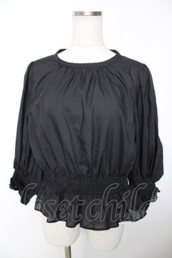 画像1: Franche Lippee / シャーリングぽて袖ブラウス M 黒 Y-25-12-05-058-LO-BL-SZ-ZY