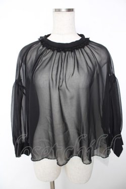 画像1: Franche Lippee / くらげブラウス M 黒 Y-25-12-05-059-LO-BL-SZ-ZY
