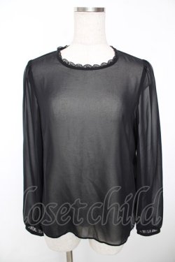 画像1: Franche Lippee / シフォンブラウス M 黒 Y-25-12-05-060-LO-BL-SZ-ZY