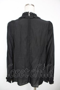 画像2: franche lippee black / フリルスタンドカラーブラウス M 黒 Y-25-12-05-061-LO-BL-SZ-ZY
