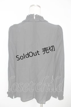 画像2: franche lippee black / フリルスタンドカラーブラウス M 黒 Y-25-12-05-061-LO-BL-SZ-ZY