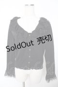 axes femme / フリルレースニットカーデ M 黒 Y-25-12-05-062-AX-TO-SZ-ZY