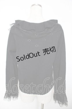 画像2: axes femme / フリルレースニットカーデ M 黒 Y-25-12-05-062-AX-TO-SZ-ZY