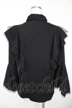 画像2: axes femme / ドットチュールリボン姫袖ブラウス F 黒 Y-25-12-05-063-AX-BL-SZ-ZY