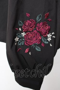 画像4: axes femme / 袖刺繍×ヨークレースブラウス F 黒 Y-25-12-05-064-AX-BL-SZ-ZY