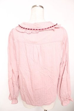 画像2: axes femme POETIQUE / ローズデザインフリルブラウス  ピンク Y-25-12-05-071-AX-BL-SZ-ZY