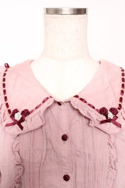 画像3: axes femme POETIQUE / ローズデザインフリルブラウス  ピンク Y-25-12-05-071-AX-BL-SZ-ZY