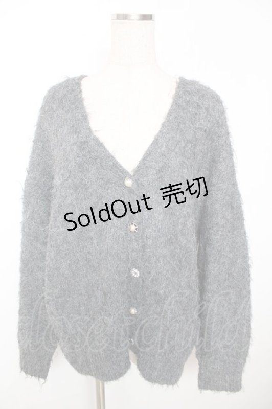 画像1: axes femme / ふんわりフェザーニットカーディガン F グレー Y-25-12-05-075-AX-TO-SZ-ZT513 (1)