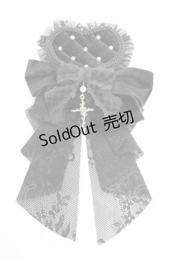 画像1: tale bringer / ハートリボンクリップ  黒 Y-25-12-05-002-LO-ZA-SZ-ZY