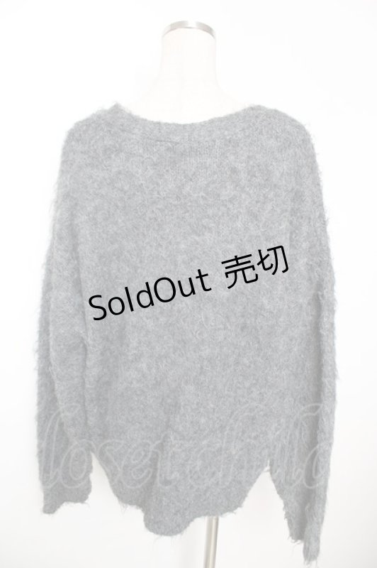 画像2: axes femme / ふんわりフェザーニットカーディガン F グレー Y-25-12-05-075-AX-TO-SZ-ZT513 (2)