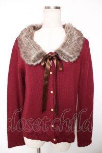 axes femme / ファーティペ付属レースカーディガン M ワイン Y-25-12-05-076-AX-TO-SZ-ZY
