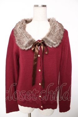 画像1: axes femme / ファーティペ付属レースカーディガン M ワイン Y-25-12-05-076-AX-TO-SZ-ZY