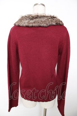 画像2: axes femme / ファーティペ付属レースカーディガン M ワイン Y-25-12-05-076-AX-TO-SZ-ZY