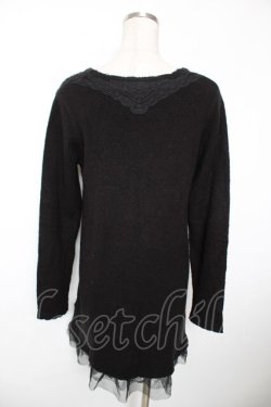 画像2: axes femme / 裾チュールラメニットカーディガン M 黒 Y-25-12-05-078-AX-TO-SZ-ZY