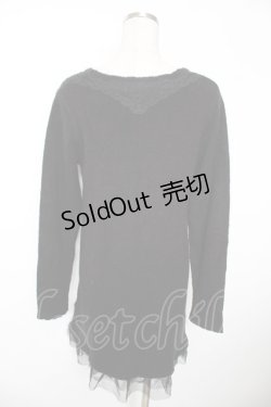 画像2: axes femme / 裾チュールラメニットカーディガン M 黒 Y-25-12-05-078-AX-TO-SZ-ZY