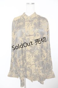 AXES-X / ドラゴンJQチャイナシャツ  イエロー Y-25-12-05-079-LO-TO-SZ-ZY