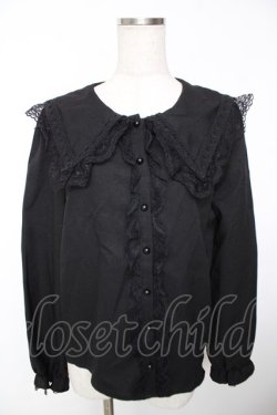 画像1: MA*RS / ハートレース襟ブラウス  黒 Y-25-12-05-080-EL-BL-SZ-ZY