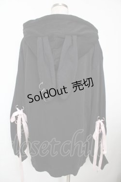 画像2: REFLEM / 雑魚ちゃんコラボうさ耳プルオーバーパーカー  黒 Y-25-12-05-087-PU-TO-SZ-ZS