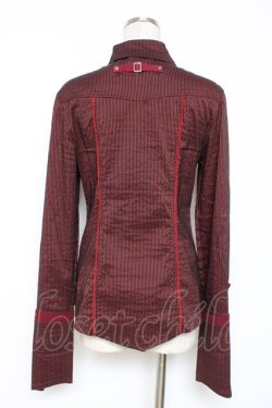 画像2: Ozz Croce / 二重襟ストライプスナップボタンシャツ  エンジ Y-25-12-05-088-OO-BL-SZ-ZY