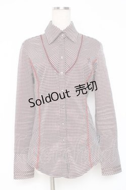 画像1: Ozz Croce / クロス刺繍チェック柄シャツ  赤 Y-25-12-05-089-OO-BL-SZ-ZY