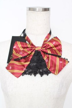 画像1: ATELIER PIERROT / ハリー・ポッター レースフリルリボンタイ  グリフィンドール（レッド） Y-25-12-05-017-EL-ZA-KB-ZY