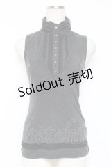 Ozz oneste / 薔薇刺繍ノースリーブトップス  黒 Y-25-12-05-091-OO-TO-SZ-ZY