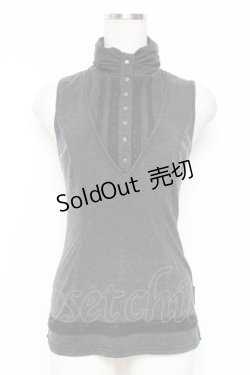 画像1: Ozz oneste / 薔薇刺繍ノースリーブトップス  黒 Y-25-12-05-091-OO-TO-SZ-ZY