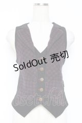 Ozz Croce / チェック柄切替ベスト  黒×赤 Y-25-12-05-093-OO-TO-SZ-ZY