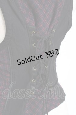 画像3: Ozz Croce / チェック柄切替ベスト  黒×赤 Y-25-12-05-093-OO-TO-SZ-ZY