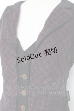 画像4: Ozz Croce / チェック柄切替ベスト  黒×赤 Y-25-12-05-093-OO-TO-SZ-ZY