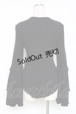 画像2: Ozz oneste / 薔薇刺繍編み上げトップス  黒 Y-25-12-05-095-OO-TO-SZ-ZY