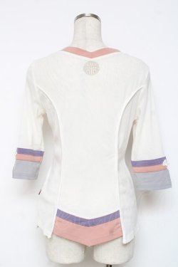 画像2: Ozz oneste / チャイナボタンメッシュZIPカーディガン  白 Y-25-12-05-096-OO-TO-SZ-ZY