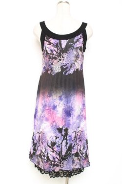 画像2: Ozz oneste / 菊&蝶柄ノースリーブワンピース  パープル Y-25-12-05-098-OO-OP-SZ-ZY